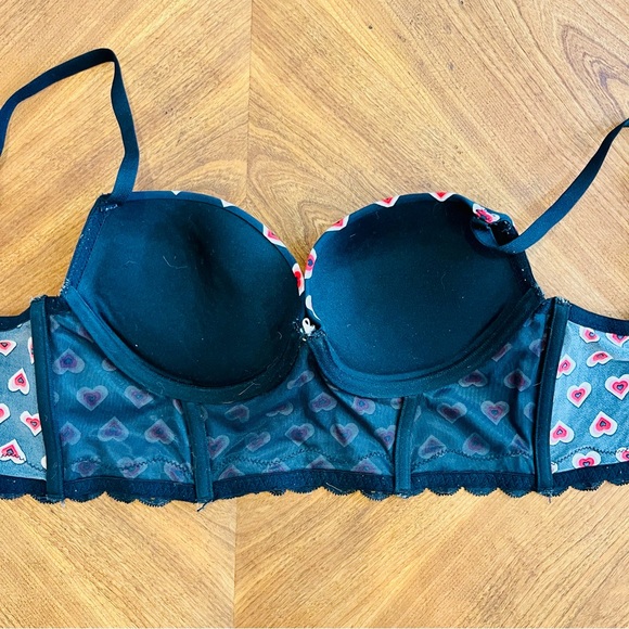 ADORE ME Bra 32C Meissa Balconette Push Up BR-07441-BAL Hearts Pattern - Picture 5 of 7